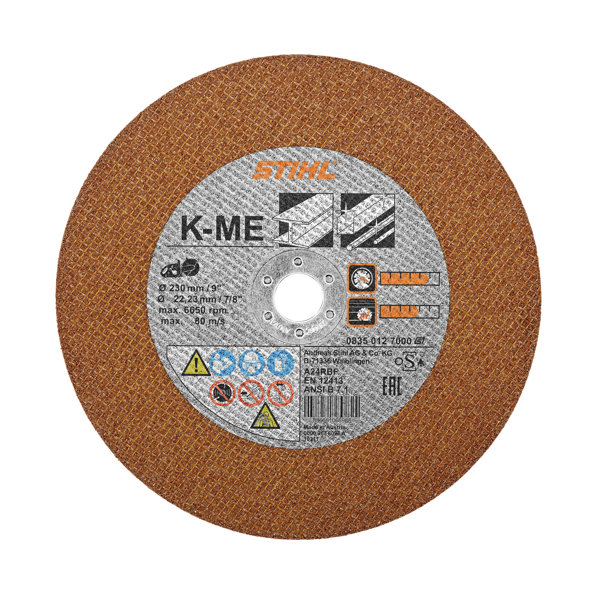 Ściernica tnąca, Stal konstrukcyjna, K-ME, Ø 230mm/9"